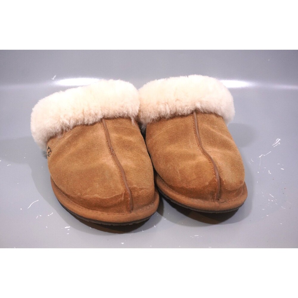 UGG Scuffette II Authentic Chestnut Suede Sheepskin Slippers Womens Size 8 - Picture 2 of 6